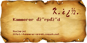 Kammerer Árpád névjegykártya